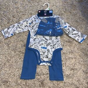 NFL Detroit Lions Baby Bodysuit, Hat and Pants Set NWT
